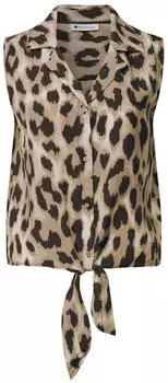 Street One Blusentop mit Bowling-Kragen und Knoten Beige (A34673337278)