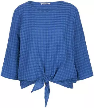 Peter Hahn Bluse Rundhals-Ausschnitt blau (116903)