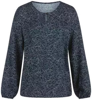 Peter Hahn Bluse Rundhals-Ausschnitt blau (125384)