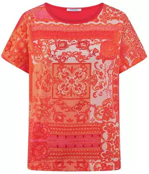 Peter Hahn Blusen-Shirt Rundhals-Ausschnitt orange (126539)