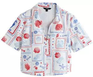 Next Fashion Bluse white postcard print