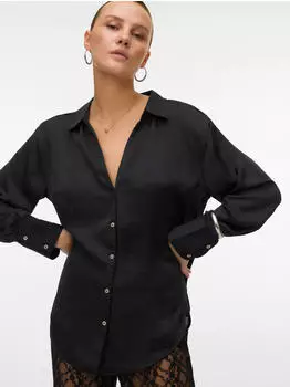 Vero Moda VMSOMMER LS Shirt WVN GA NOOS Langarmbluse (10341449) schwarz