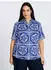 Tom Tailor 1049799 Hemdbluse Regular Fit blue flower tile design