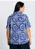 Tom Tailor 1049799 Hemdbluse Regular Fit blue flower tile design