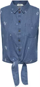 Jacqueline de Yong JDYPAIGE / JDYKAI Bluse blue denim / wei&szlig;