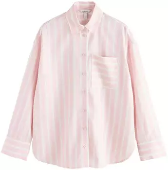 Next Fashion Chemisier Bluse mit Stickerei, Gestreift, Normale Passform (Y1519317) rosa/offwhite