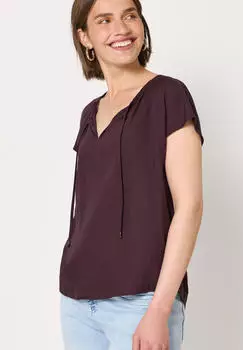 Street One Dropped Shoulder Blusenshirt mit B&auml;ndern Lila (F34666017464)