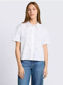 Tom Tailor Besticktes Kurzarmhemd (1052080) white shell embroidery