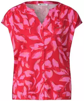 Street One Printed T-Shirt mit Knopfleiste (325315) salsa red