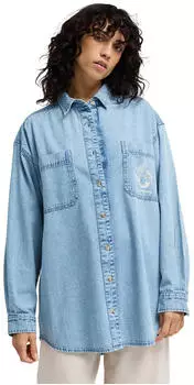 Billabong Down The Coast Langarmshirt Washed Loose Fit (46261443) ecru/hellblau