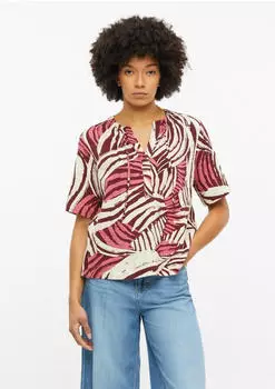 s.Oliver Strukturierte Viskosemix-Bluse mit Raffung (2179125) lilac/pink