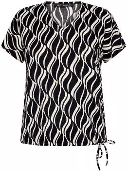 Betty Barclay Print Shirt mit Tunnelzug schwarz/beige