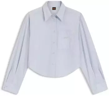 Hugo Boss Oversized Bluse aus Baumwoll-Popeline - Style C_Boskota-1 50566871 Hellblau
