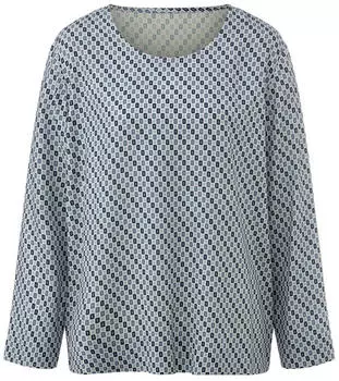 Peter Hahn Bluse Rundhals-Ausschnitt blau (100388)