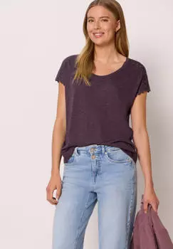Street One Dropped Shoulder Shirt mit Deko-Tape Lila (F32533117464)
