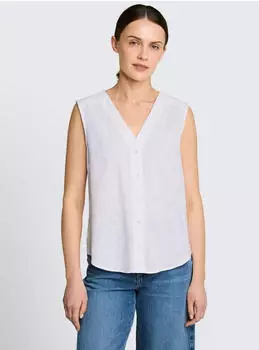 Tom Tailor Bluse Top Slub Struktur (1051090) white
