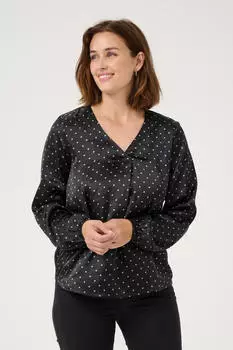 Kaffe KA Luna Bluse hellbeige/schwarz