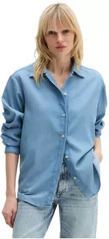 Marc O'Polo Jeansbluse aus TENCEL&trade; Lyocell-Baumwolle-Mix mit Waschungseffekt, Regular Fit (56787632) blue denim