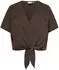 Only CAREVALOU METTA 2/4 KNOT SHIRT WVN Kurzarm-Bluse mit V-Ausschnitt (98456104) chocolate martini