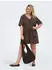 Only CAREVALOU METTA 2/4 KNOT SHIRT WVN Kurzarm-Bluse mit V-Ausschnitt (98456104) chocolate martini