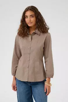 Culture CUastrid Langarmhemd Fitted hellbraun