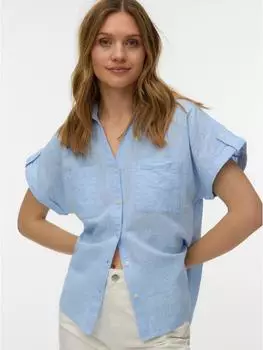 Vero Moda VMTHILDE SS SHIRT WVN NOOS Kurzarmbluse (10345608) allure/snow white