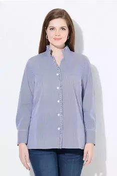 Ulla Popken Bluse (829784) blau/perlweiß
