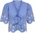 Only ONLMIFFY S/S EMB TIE TOP NOOS WVN Kurzarmbluse Regular Fit (49496244) medium blau denim/royalblau/offwhite
