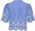 Only ONLMIFFY S/S EMB TIE TOP NOOS WVN Kurzarmbluse Regular Fit (49496244) medium blau denim/royalblau/offwhite
