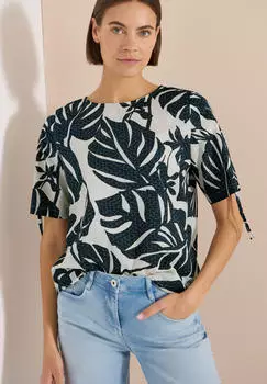 Cecil Bluse mit Rundhals und Raffung (B346721) palm breeze green