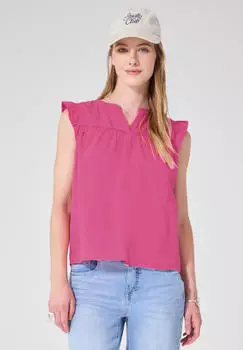 Street One Blusenshirt mit Split Neck und Tape-Details Pink (F34675717824)