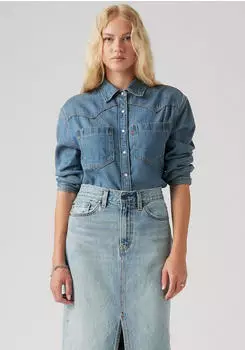 Levi's Teodora Lightweight Western Shirt (A7244) blue denim
