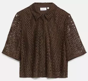 Comma Spitzenbluse mit Viskose-Futter (2179800) braun