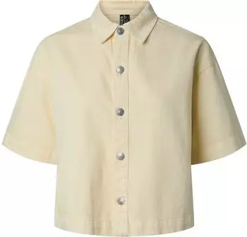 Pieces PCSky Denim Bluse mit Wascheffekt gelb