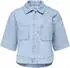 Only ONLCLEO LIFE SS CROP DNM SHIRT Jeansbluse mit Wascheffekt, Regular Fit (ONL9unn003000004) light blau denim