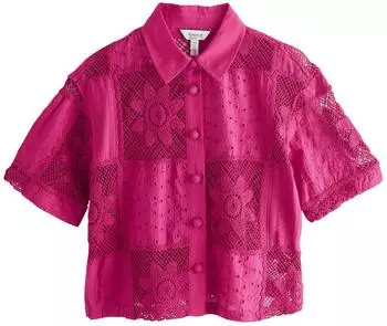 Next Fashion Schnürbluse (G6221217) dunkelpink