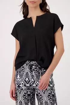Monari Blusenshirt Regular Fit mit Schmucksteinen (410766) schwarz