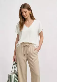 Street One Kurzarm Blusenshirt mit V-Neck (346731) off white