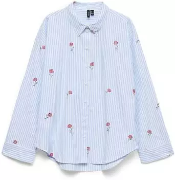 Vero Moda VMTIRA LS Shirt Blouse hellwei&szlig;/blau