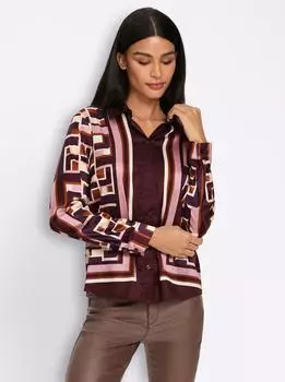 Heine Druckbluse burgund/mauve