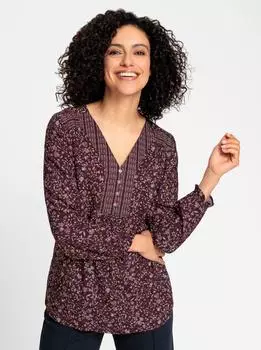 Witt Weiden Tunika burgund-mauve-bedruckt