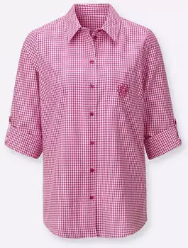 Witt Weiden Longbluse fuchsia-weiß-kariert