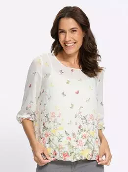 Witt Weiden Druckbluse ecru-khaki-bedruckt