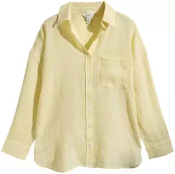 Next Fashion N. Premium Leinenbluse gelb
