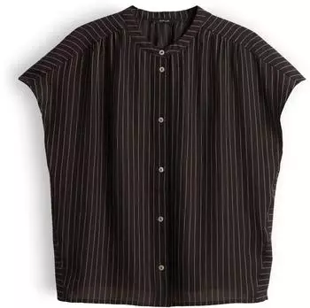 Opus Short sleeve blouse Regular Fit dunkelbraun/ecru