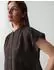 Opus Short sleeve blouse Regular Fit dunkelbraun/ecru