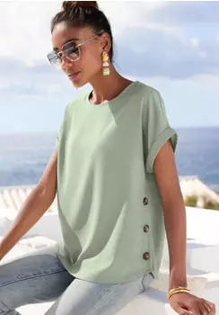 Vivance Dreams Kurzarmbluse Oversize (32524030) salbeigr&uuml;n