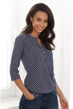 Lascana Button-front Blusenshirt (35628460) navy