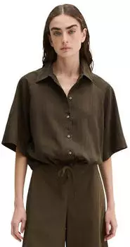Marc O'Polo Leather Overshirt (17650223) braun