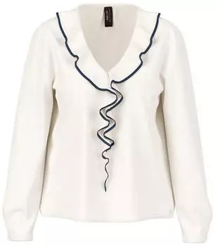Marc Cain Regular Fit Bluse mit verdeckter Knopfleiste (BR 51.40 W90) off white